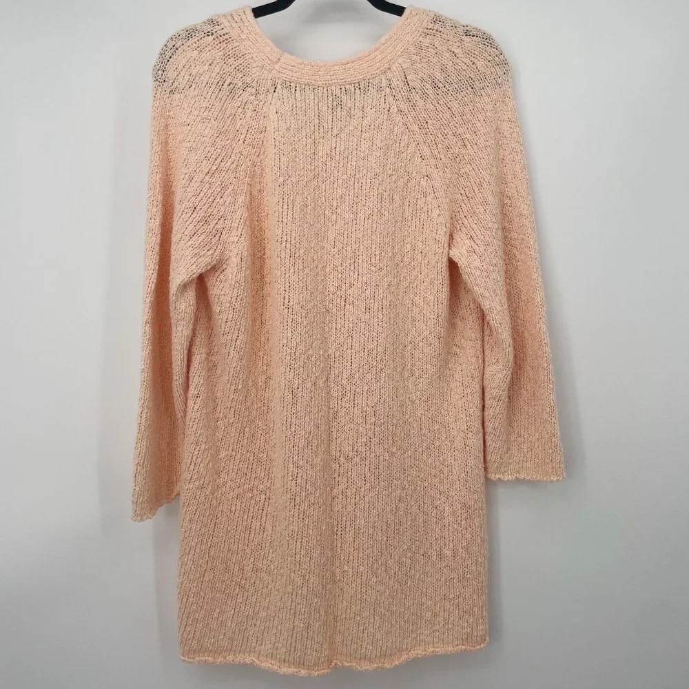 J. Jill Open Knit Sweater Size XL X-Large Cotton Nylon Peach Pink Womens - Picture 5 of 5